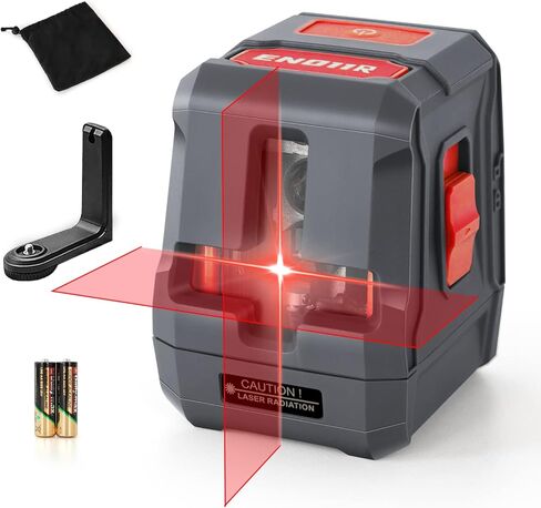 ENVENTOR Laser Level, Red Self Leveling Laser Level with Horizontal Vertical 2 Line Laser Tool 360° for Wall Picture Hanging, Waterproof Cross Line Laser Outdoor, Battery Carrying Bag Included in Saudi Arabia