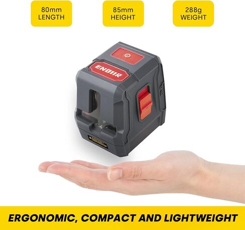 ENVENTOR Laser Level, Red Self Leveling Laser Level with Horizontal Vertical 2 Line Laser Tool 360° for Wall Picture Hanging, Waterproof Cross Line Laser Outdoor, Battery Carrying Bag Included in Kuwait
