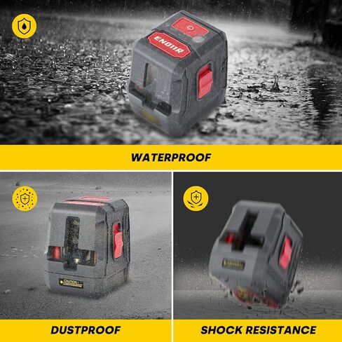 ENVENTOR Laser Level, Red Self Leveling Laser Level with Horizontal Vertical 2 Line Laser Tool 360° for Wall Picture Hanging, Waterproof Cross Line Laser Outdoor, Battery Carrying Bag Included in Saudi Arabia