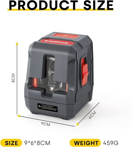 ENVENTOR Laser Level, Red Self Leveling Laser Level with Horizontal Vertical 2 Line Laser Tool 360° for Wall Picture Hanging, Waterproof Cross Line Laser Outdoor, Battery Carrying Bag Included in Kuwait