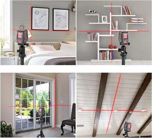 ENVENTOR Laser Level, Red Self Leveling Laser Level with Horizontal Vertical 2 Line Laser Tool 360° for Wall Picture Hanging, Waterproof Cross Line Laser Outdoor, Battery Carrying Bag Included in Saudi Arabia