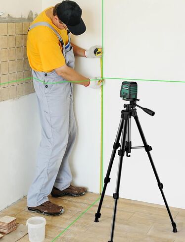 RockSeed Dual Modules Line Laser, Self Leveling Laser Level, Horizontal and 150° Vertical Green Beam, 2 AA Batteries, Carrying Bag, for Home Decoration/DIY/Construction Site in Saudi Arabia
