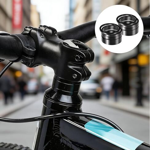 Bremorou 8 PCS Bicycle Headset Spacer Set 4 Sizes Aluminium Alloy Bike Stem Headset Spacers Fork Washer Fit for 1 1/8-Inch Stem 2/3/5/10 mm (Black) in Saudi Arabia