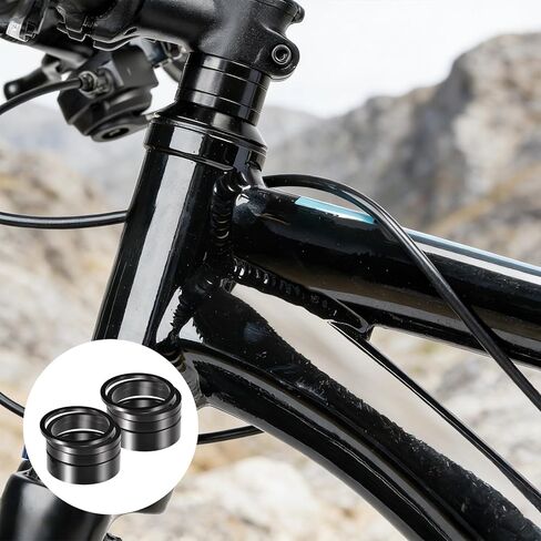 Bremorou 8 PCS Bicycle Headset Spacer Set 4 Sizes Aluminium Alloy Bike Stem Headset Spacers Fork Washer Fit for 1 1/8-Inch Stem 2/3/5/10 mm (Black) in Saudi Arabia
