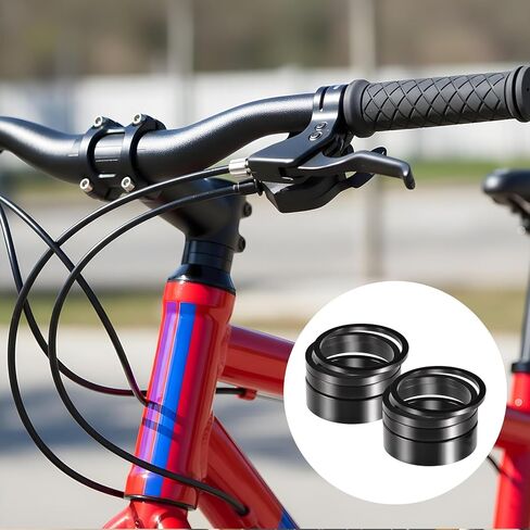 Bremorou 8 PCS Bicycle Headset Spacer Set 4 Sizes Aluminium Alloy Bike Stem Headset Spacers Fork Washer Fit for 1 1/8-Inch Stem 2/3/5/10 mm (Black) in Saudi Arabia