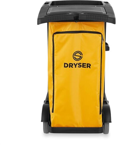 عربة تنظيف النظافة التجارية على عجلات من Dryser - علبة سوداء للتدبير المنزلي مع غطاء وأرفف وحقيبة من الفينيل in Kuwait