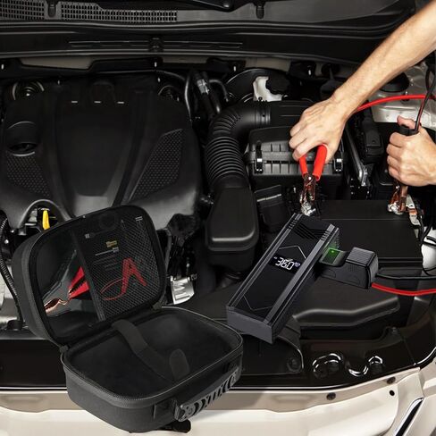 sarlar EVA Protection Case Compatible with NOCO GB20/GB40/GBX45/GB50 Jump Starters, AstroAI S8/NEXPOW/BIUBLE/BUTURE/HULKMAN Up To 8.2" x 4.7" x 3.5" can all be stored,Portable Travel Case Only in Saudi Arabia