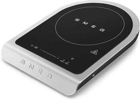 طباخ التعريفي المحمول SMEG 1800 واط – مجموعة Collezione | موقد حثي بشعلة واحدة مع مسبار، 9 مستويات طاقة + تعزيز، عناصر تحكم باللمس - للسفر/RV/مطبخ صغير الحجم - أسود in Saudi Arabia