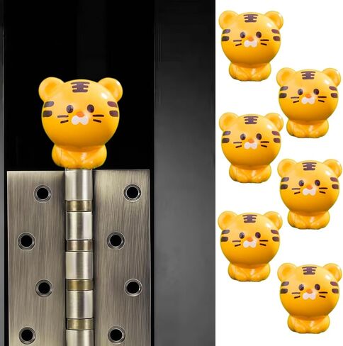 Cute Mini Creative Tiger Hinge Heads Decorative Topper Set 6PCS, Home Decoration,Magnetic Hinge Head Toppers Door Hinge in Saudi Arabia