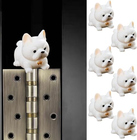 Cute Mini Creative French Bulldog Hinge Heads Decorative Topper Set 6PCS, Home Decoration,Magnetic Hinge Head Toppers Door Hinge in Saudi Arabia