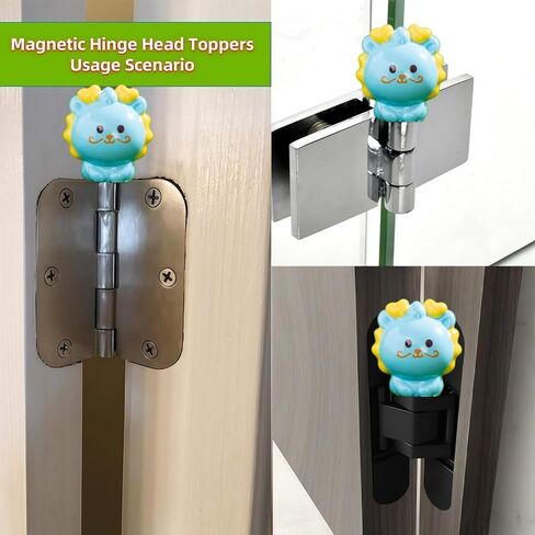 Cute Mini Creative Dragon Hinge Heads Decorative Topper Set 6PCS, Home Decoration,Magnetic Hinge Head Toppers Door Hinge in Saudi Arabia