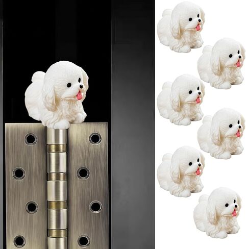 لطيف صغير الإبداعية Pekingese المفصلي رؤساء الزخرفية توبر مجموعة 6 قطعة ، ديكور المنزل ، المغناطيسي المفصلي رئيس القبعات العالية الباب المفصلي in Saudi Arabia