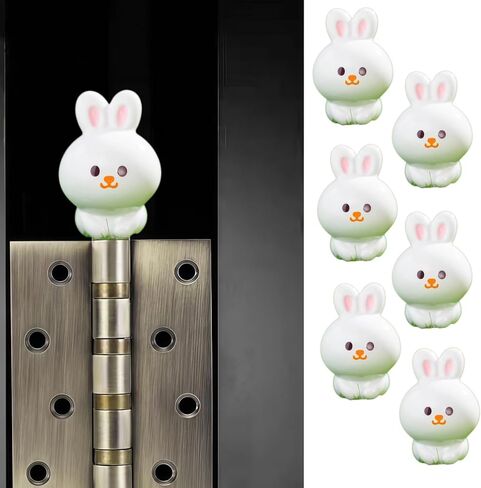 Cute Mini Creative Little White Rabbit Hinge Heads Decorative Topper Set 6PCS, Home Decoration,Magnetic Hinge Head Toppers Door Hinge in Saudi Arabia