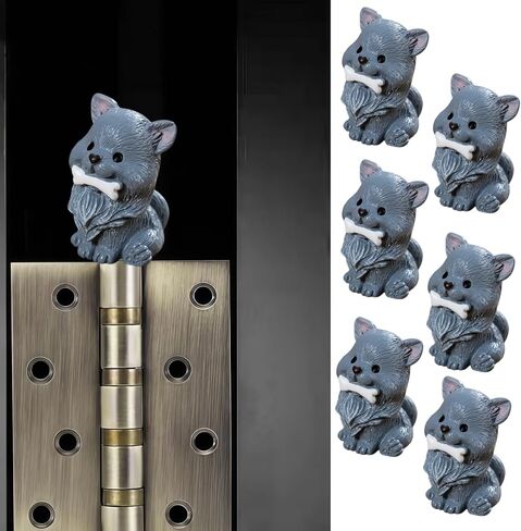 Cute Mini Creative Grey Dog Hinge Heads Decorative Topper Set 6PCS, Home Decoration,Magnetic Hinge Head Toppers Door Hinge in Saudi Arabia