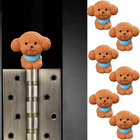 Cute Mini Creative Teddy Dog Hinge Heads Decorative Topper Set 6PCS, Home Decoration,Magnetic Hinge Head Toppers Door Hinge in Saudi Arabia