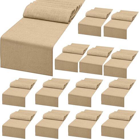 13 Pack Burlap Table Runners 12 x 108 Inches Farmhouse Jute Runner Rustic Burlap Table Runners for Wedding Birthday Engagement Party Home Dining Kitchen Decor in Kuwait