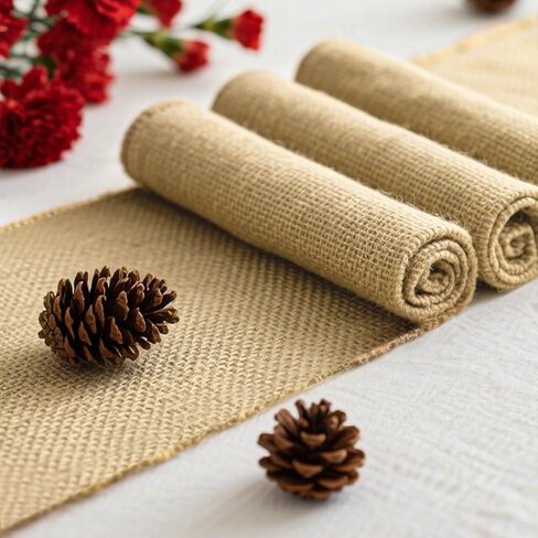 13 Pack Burlap Table Runners 12 x 108 Inches Farmhouse Jute Runner Rustic Burlap Table Runners for Wedding Birthday Engagement Party Home Dining Kitchen Decor in Kuwait