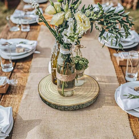 13 Pack Burlap Table Runners 12 x 108 Inches Farmhouse Jute Runner Rustic Burlap Table Runners for Wedding Birthday Engagement Party Home Dining Kitchen Decor in Kuwait