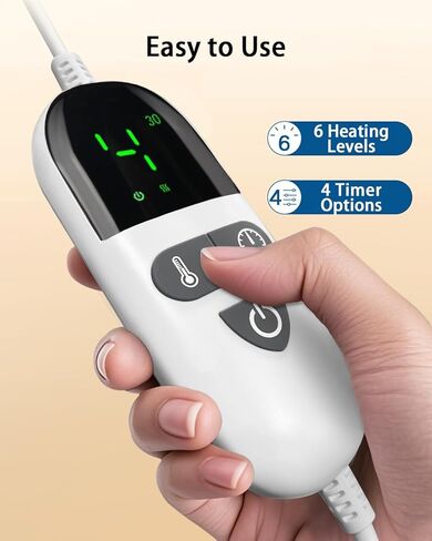 وسادة تسخين لتخفيف آلام الظهر، هدايا عيد الأم للأم والجدة، وسادات تسخين كهربائية مرجحة للحافة للرقبة والكتفين، 6 إعدادات للحرارة، 4 خيارات للمؤقت، قابلة للغسل في الغسالة، 24 بوصة × 33 بوصة، أحمر in Kuwait