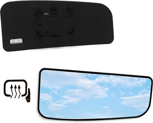 TOEMIRR Upper Right Passenger Side Mirror Glass with Backing Plate Replacement for 2015-2020 Ford F150, Power Heated Towing Mirror Glass for 2017-2020 F250 F350 F450 F550 SUPER DUTY in Saudi Arabia