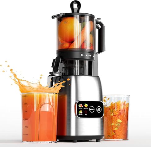 Kndko Juicer Machines with 5.4" Large Feed Chute, Cold Press Juicer for Whole Vegetables and Fruits, Stainless Steel Slow Masticating Juicer Easy to Clean, Self Feeding, High Juice Yield in Saudi Arabia