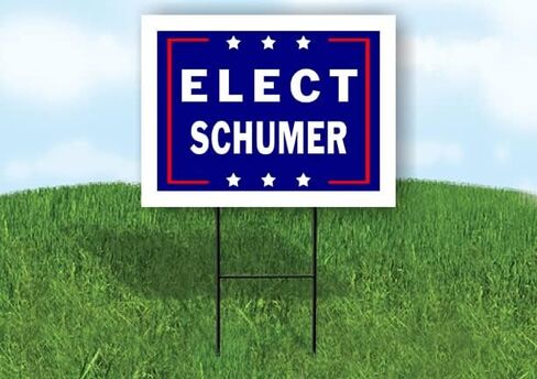 ELECT SCHUMER - Single Sided Yard Sign Road Sign with Stand - Driveway Signs for Street, Lawn, Block, House, Real Estate - Yard Signs, Custom Sign, Personalized Signage - 18" x 24" in Kuwait