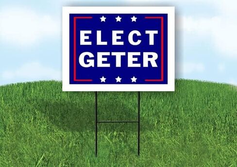 ELECT GETER - Single Sided Yard Sign Road Sign with Stand - Driveway Signs for Street, Lawn, Block, House, Real Estate - Yard Signs, Custom Sign, Personalized Signage - 18" x 24" in Saudi Arabia