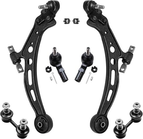 Detroit Axle - Front End 6pc Suspension Kit for 02-05 Dodge Ram 1500, 2002 2003 2004 2005 Front Upper Control Arms Lower Ball Joints Replacement Outer Tie Rod Ends in Kuwait