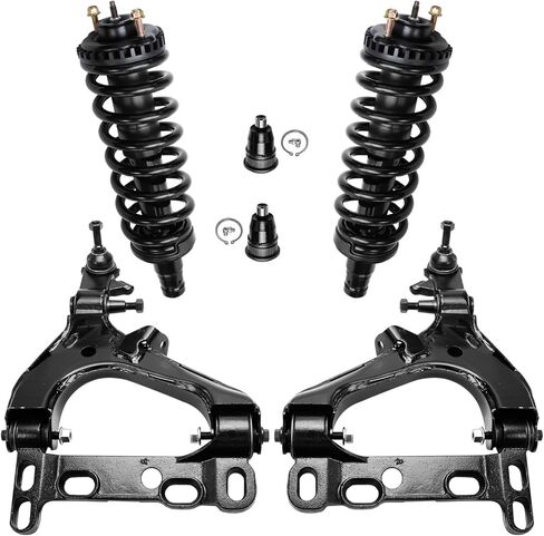 Detroit Axle - Front End 6pc Suspension Kit for 02-05 Dodge Ram 1500, 2002 2003 2004 2005 Front Upper Control Arms Lower Ball Joints Replacement Outer Tie Rod Ends in Kuwait