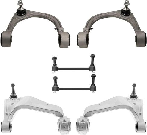 Detroit Axle - Front End 6pc Suspension Kit for 02-05 Dodge Ram 1500, 2002 2003 2004 2005 Front Upper Control Arms Lower Ball Joints Replacement Outer Tie Rod Ends in Kuwait