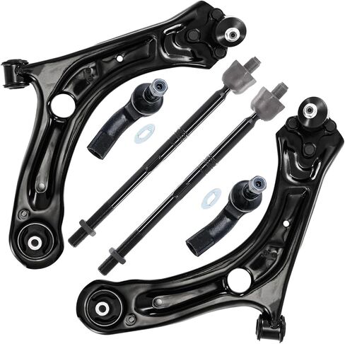 Detroit Axle - Front End 6pc Suspension Kit for 02-05 Dodge Ram 1500, 2002 2003 2004 2005 Front Upper Control Arms Lower Ball Joints Replacement Outer Tie Rod Ends in Kuwait