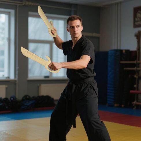 زوج سيوف التدريب المصنوعة من الخشب الصلب من MR Wing Chun، وسكاكين الجناح الشمالي Chun Bart Cham Dao، وسكاكين Ving Tsun، ومجموعة سيف الفراشة الصينية Wing Chun، ومعدات تدريب الكونغ فو الصينية التقليدية in Kuwait