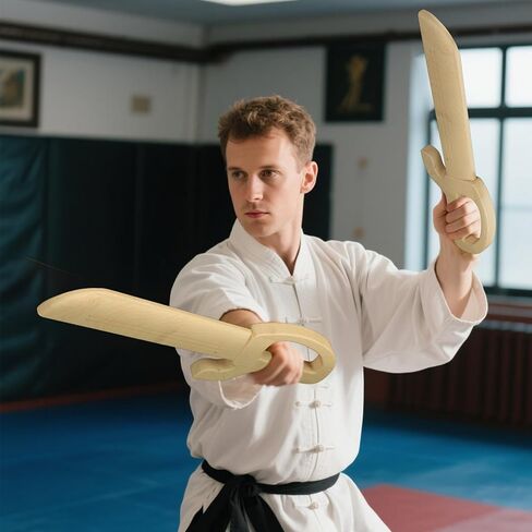 زوج سيوف التدريب المصنوعة من الخشب الصلب من MR Wing Chun، وسكاكين الجناح الشمالي Chun Bart Cham Dao، وسكاكين Ving Tsun، ومجموعة سيف الفراشة الصينية Wing Chun، ومعدات تدريب الكونغ فو الصينية التقليدية in Kuwait