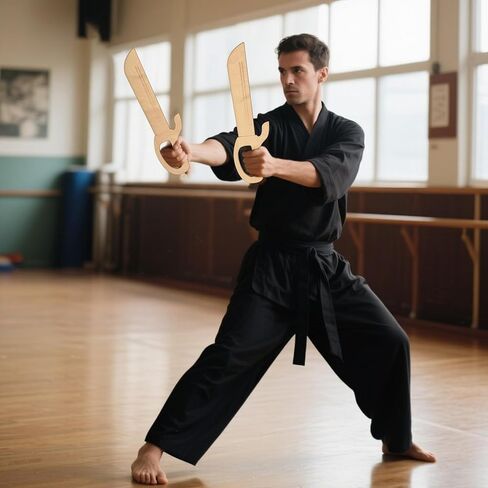 زوج سيوف التدريب المصنوعة من الخشب الصلب من MR Wing Chun، وسكاكين الجناح الشمالي Chun Bart Cham Dao، وسكاكين Ving Tsun، ومجموعة سيف الفراشة الصينية Wing Chun، ومعدات تدريب الكونغ فو الصينية التقليدية in Kuwait