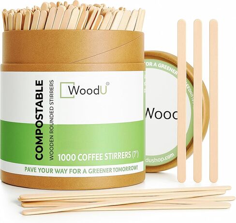 Wooden Coffee Stirrers 7.5" 1000 pcs - Birchwood Stir Sticks for Coffee, Cocktails and More in Saudi Arabia