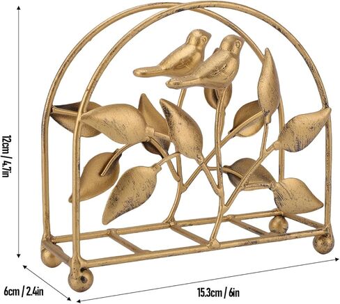Haofy Metal Napkin Holder Rustic Bird Design Tissue Dispenser With Vintage Gold Finish For Farmhouse Kitchen Dining Table Cafe Decor Iron Napkin Stand Holder in Saudi Arabia