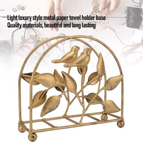 Haofy Metal Napkin Holder Rustic Bird Design Tissue Dispenser With Vintage Gold Finish For Farmhouse Kitchen Dining Table Cafe Decor Iron Napkin Stand Holder in Saudi Arabia