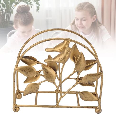 Haofy Metal Napkin Holder Rustic Bird Design Tissue Dispenser With Vintage Gold Finish For Farmhouse Kitchen Dining Table Cafe Decor Iron Napkin Stand Holder in Saudi Arabia