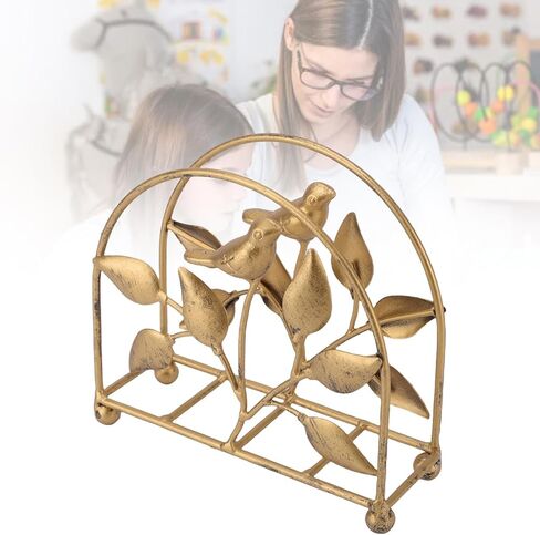 Haofy Metal Napkin Holder Rustic Bird Design Tissue Dispenser With Vintage Gold Finish For Farmhouse Kitchen Dining Table Cafe Decor Iron Napkin Stand Holder in Saudi Arabia