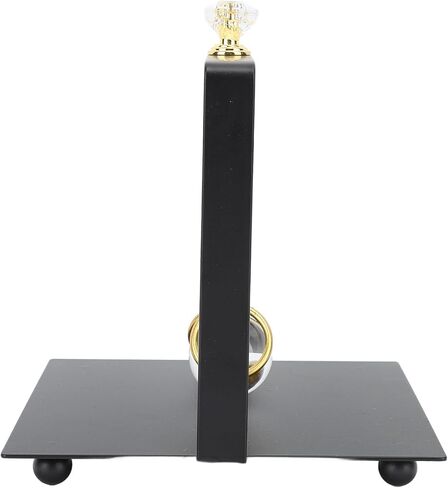 حامل مناديل كريستال، 5.3 بوصة × 5.3 بوصة × 5.9 بوصة، حامل مناديل طاولة عصري أنيق، موزع مناديل منضدية زجاجية معدنية بمقبض، تخزين مناديل ورقية للمطبخ والمكاتب والفندق (أسود) in Kuwait