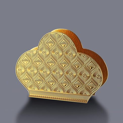Alisveristime Zamac Napkin Holder – Decorative Elegant Metal Napkin Organizer for Table or Countertop Use (Gold) in Saudi Arabia