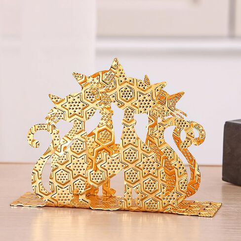 Napkin Holder for Table – Elegant Metal Napkin Organizer for Kitchen Countertops, Dining Tables, and Parties, Decorative Napkin Holder for Cocktail or Paper Napkins（Cat） in Saudi Arabia