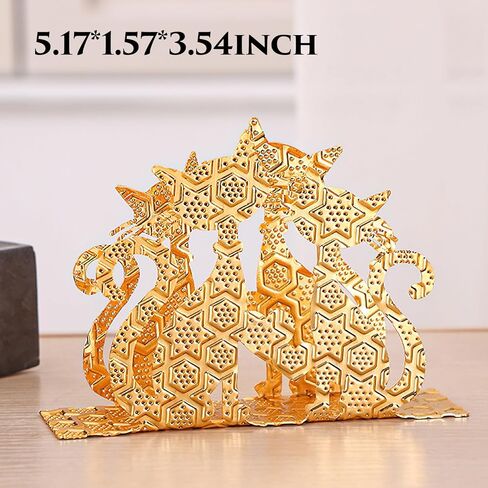Napkin Holder for Table – Elegant Metal Napkin Organizer for Kitchen Countertops, Dining Tables, and Parties, Decorative Napkin Holder for Cocktail or Paper Napkins（Cat） in Saudi Arabia