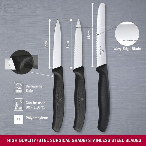 Victorinox 6.7113.3 V6.7113.3 Swissclassic Paring Knife Set, Black in Saudi Arabia