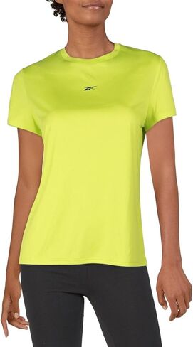 Reebok Women's Active Identity Performance Logo Tech T-Shirt (Acid Yellow, Small) in Saudi Arabia