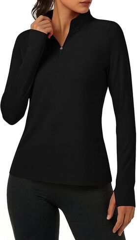 Womens Cooling Long Sleeve Sun Shirts 1/4 Zip Uv Protection Tops Lightweight Quick Dry UPF 50+ Pullover Hiking Shirt in Saudi Arabia