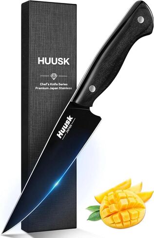 Huusk Meat Cleaver Knife Heavy Duty Bone Chopper, Hand Forged Kitchen Axe with Sheath, Full Tang Bone Chopping Knife, Japanese Butcher Knife for Meat Cutting, Kitchen Father Christmas Gift Idea Men in Saudi Arabia
