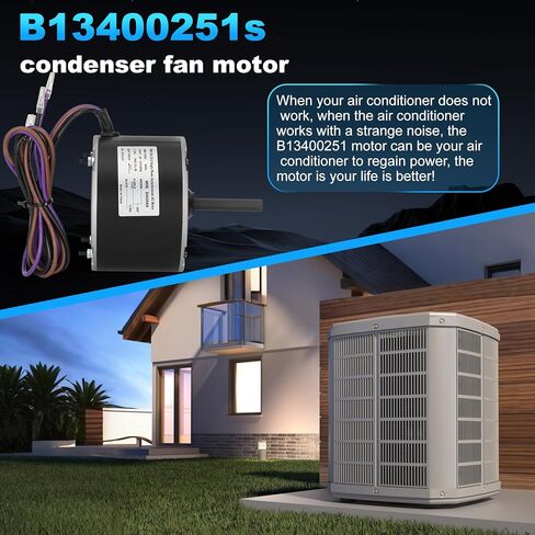 B13400251,1/6 HP محرك مروحة المكثف يستبدل Goodman B13400251، ge 5KCP39BGY926S، genteq 3S012، 208-230 فولت، 1075 دورة في الدقيقة، مع مكثف in Kuwait