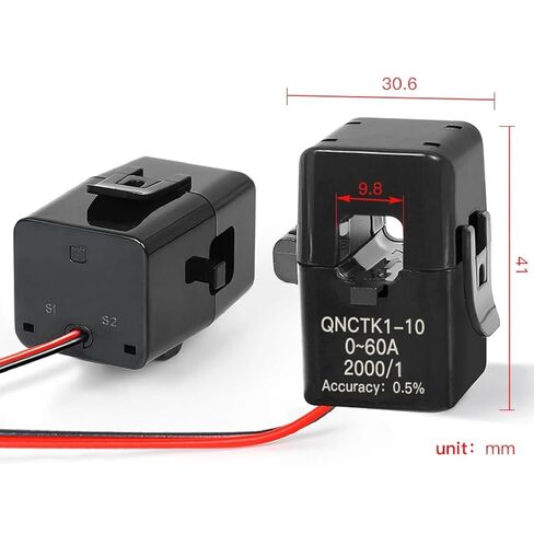 QNCTK1-10 محول تيار منفصل، 0-60 أمبير، نسبة دوران 1000/1، دقة 0.5%، مستشعر CT بمشبك أحادي الطور in Kuwait