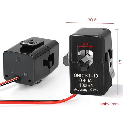 QNCTK1-10 محول تيار منفصل، 0-60 أمبير، نسبة دوران 1000/1، دقة 0.5%، مستشعر CT بمشبك أحادي الطور in Kuwait